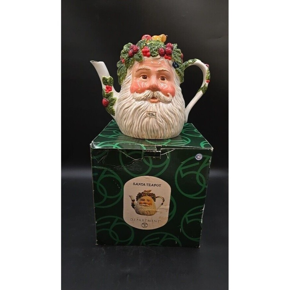Department 56 Santa Christmas Holiday Seasonal Fruit Teapot w/‎ box